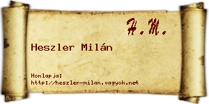Heszler Milán névjegykártya